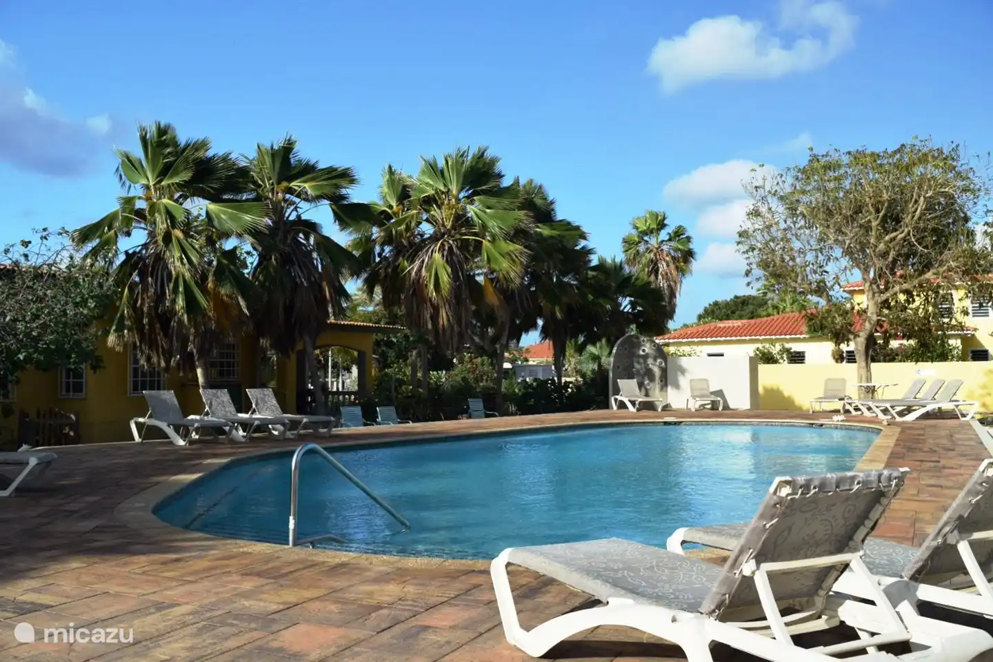 La piscine, qui n'est accessible qu'aux clients du parc