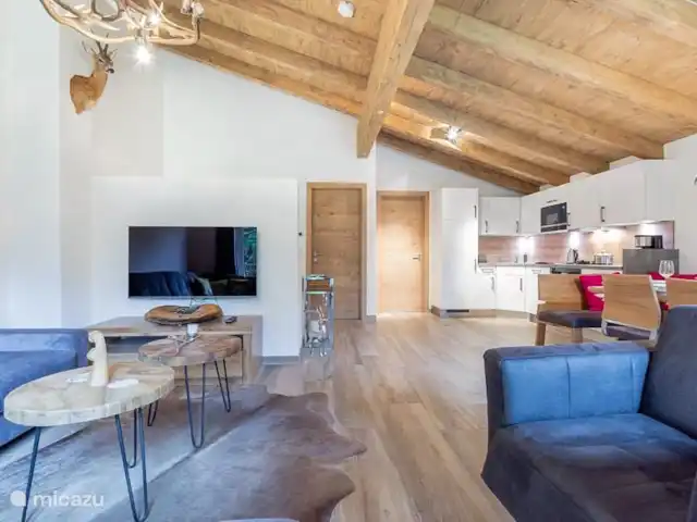 Location de Vacances Autriche, Salzburgerland, Krimml, cabane en bois / lodge - Wasserfall Lodge / Style alpin Salon spacieux au 1er étage / Style alpin