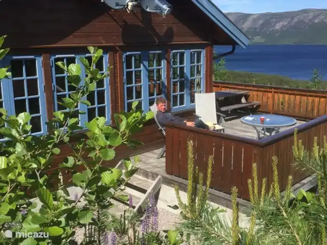 Location de Vacances Norvège, Telemark, Treungen, cabane en bois / lodge - Nisserzicht Terrasse sur le côté de notre maison