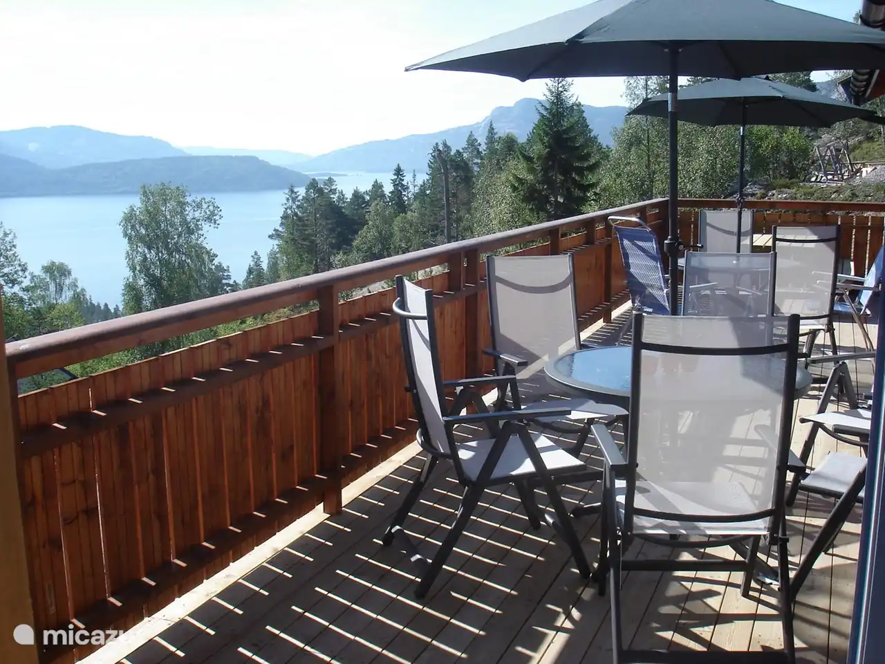 Blick von der Terrasse auf den See.