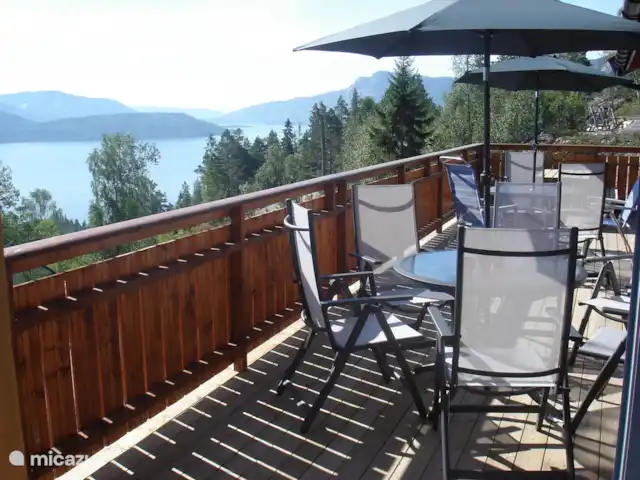 Location de Vacances Norvège, Telemark, Treungen, cabane en bois / lodge - Nisserzicht Vue de la terrasse sur le lac.