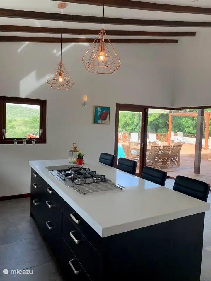 Kücheninsel mit Gasherd.