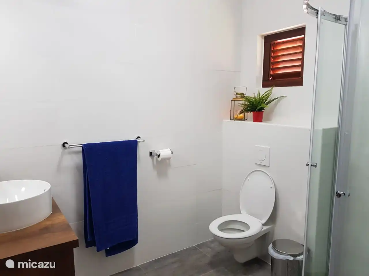 Toilette mit Waschbecken.