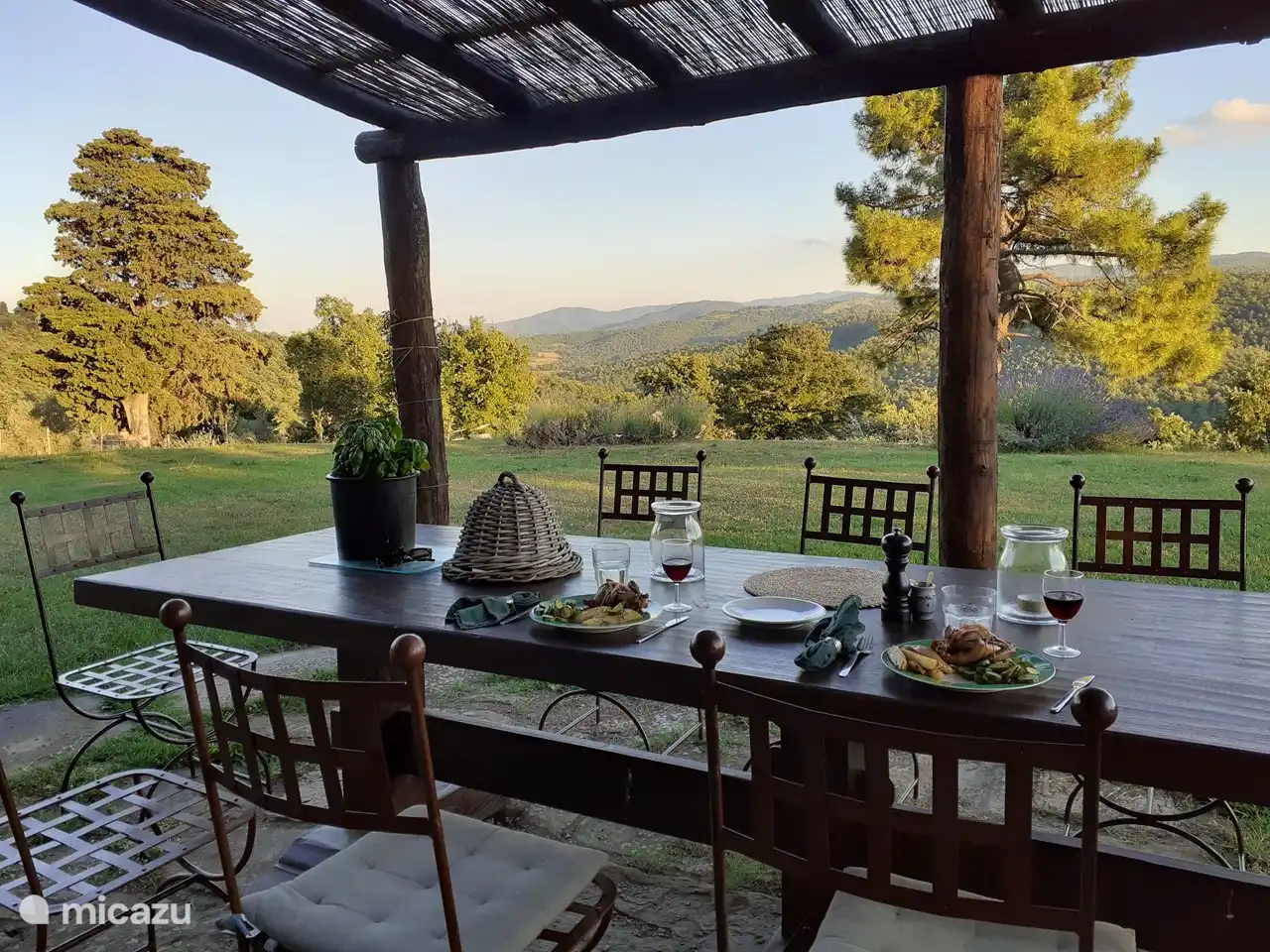 Evening south-facing views from the front terrace