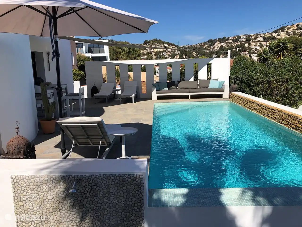 Swimming pool is 8 by almost 4 meters