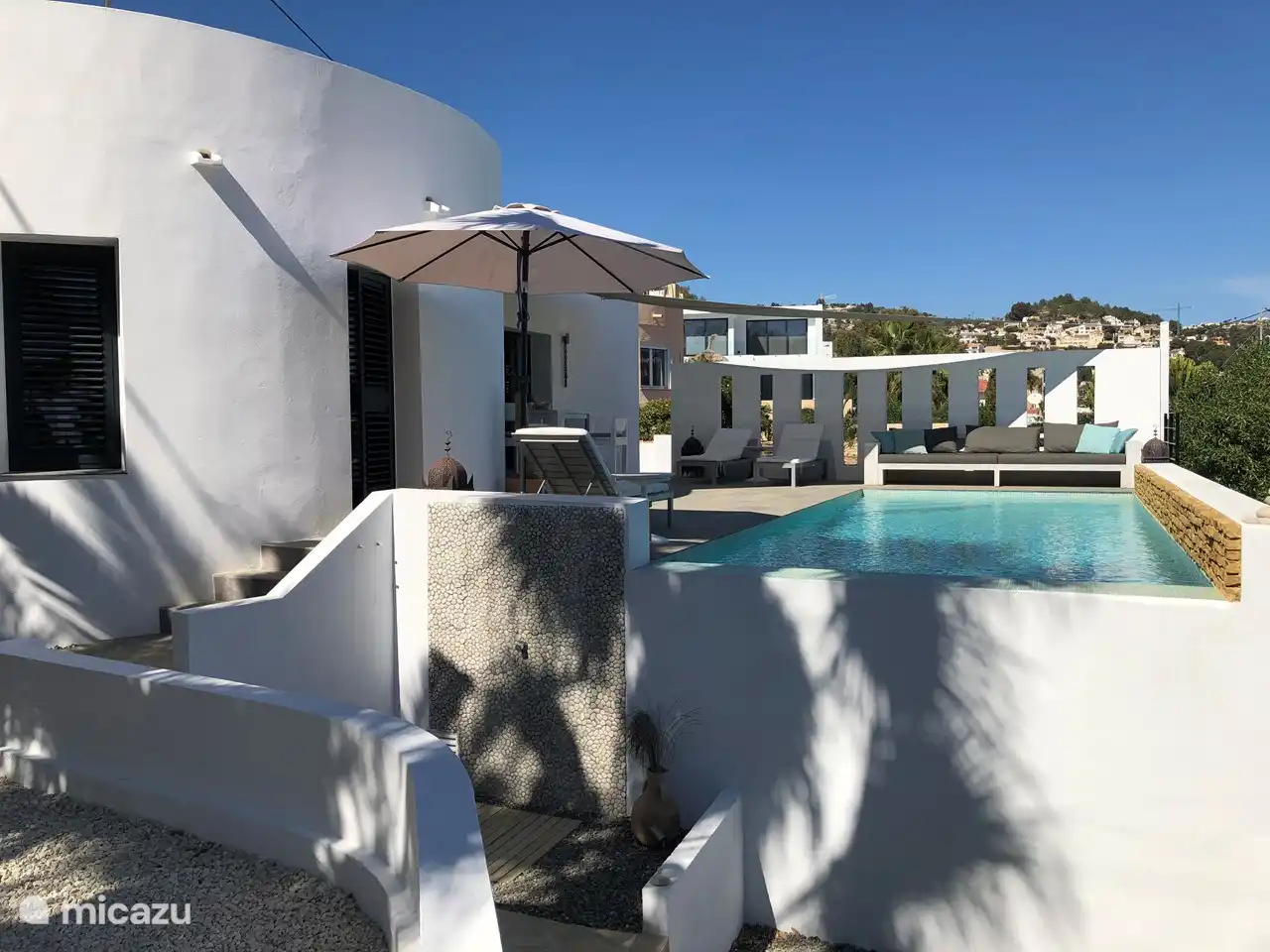 Outdoor shower and swimming pool