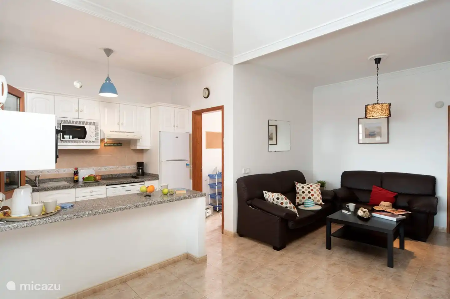 We have an open kitchen and everything is there to make a nice meal