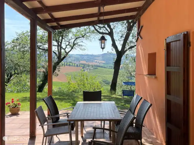 Location de Vacances Italie, Marche, San Lorenzo In Campo, maison de vacances - Maison Panorama La belle vue depuis la terrasse