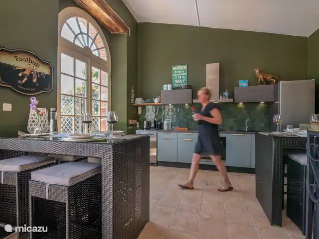 Location de Vacances France, Tarn-et-Garonne, Vigueron, studio - Escude Fleuri bar de la piscine/cuisine