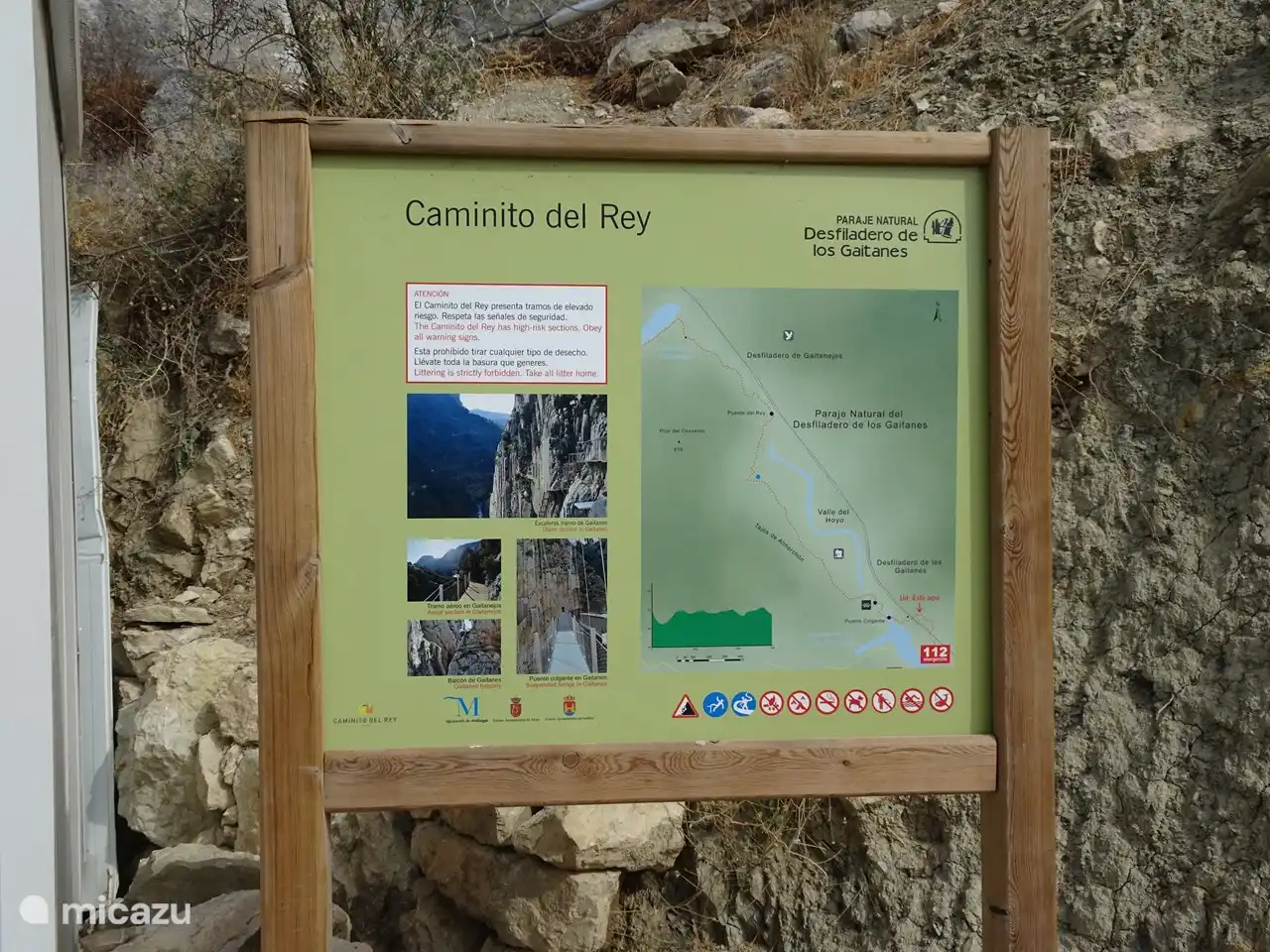 Het beroemde wandelpad Caminito del Rey.
Wij kunnen u (op afstand) helpen met het boeken van tickets.