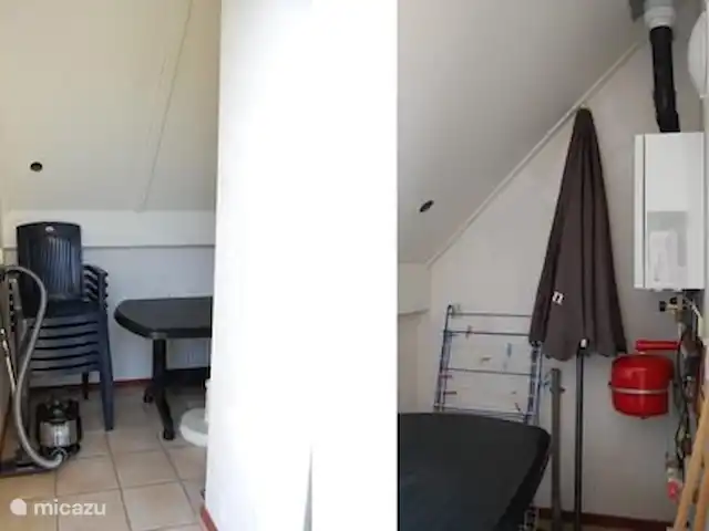 Location de Vacances Pays-Bas, Drenthe, Wezuperbrug, bungalow - Bungalow boisé Drenthe buanderie avec salon de jardin et étendoir, vos vélos peuvent également être entreposés ici