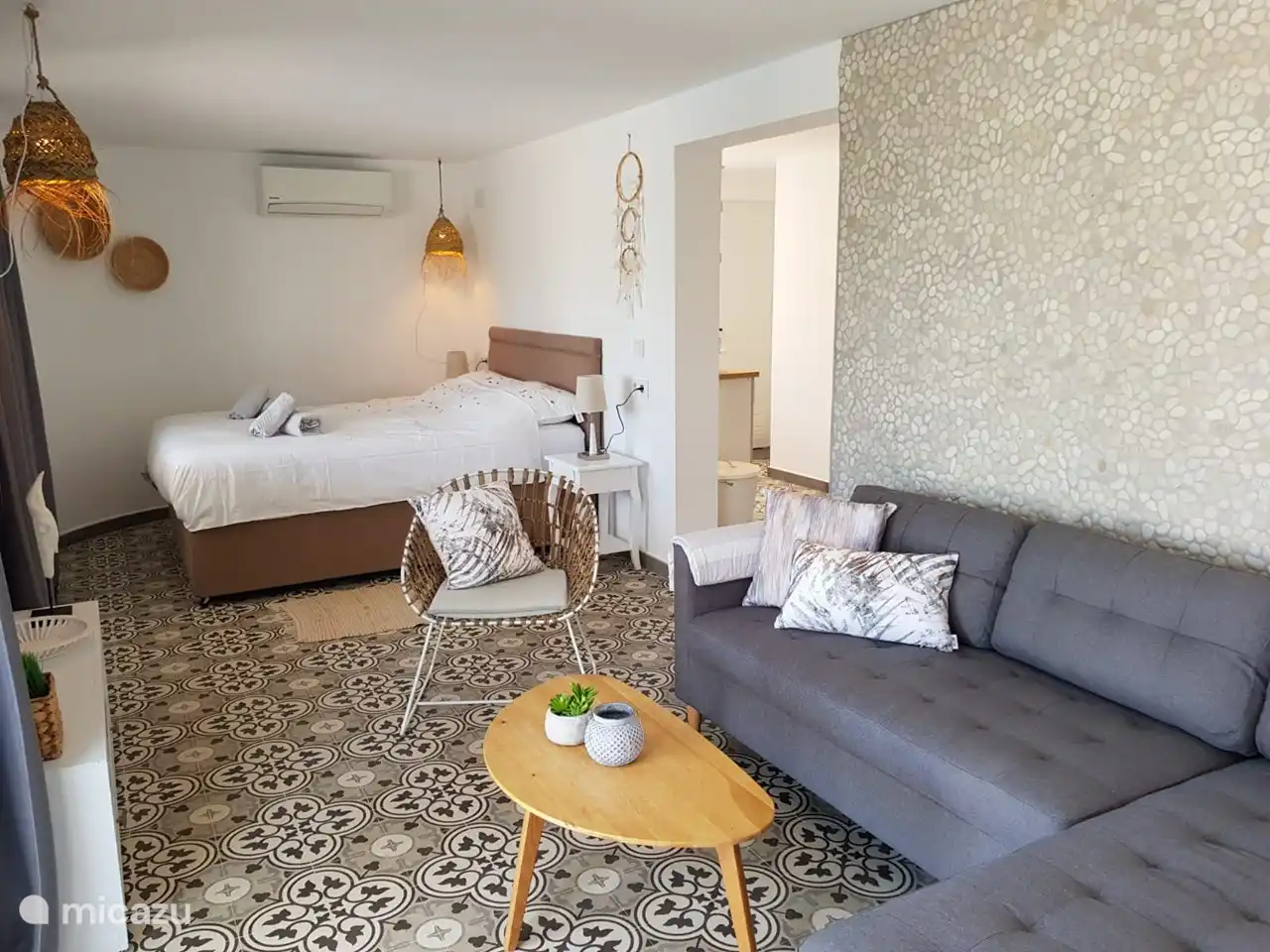 Und ausgestattet mit einem Doppelbett