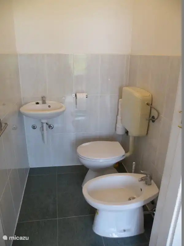 Salle de toilette séparée avec toilette et bidet