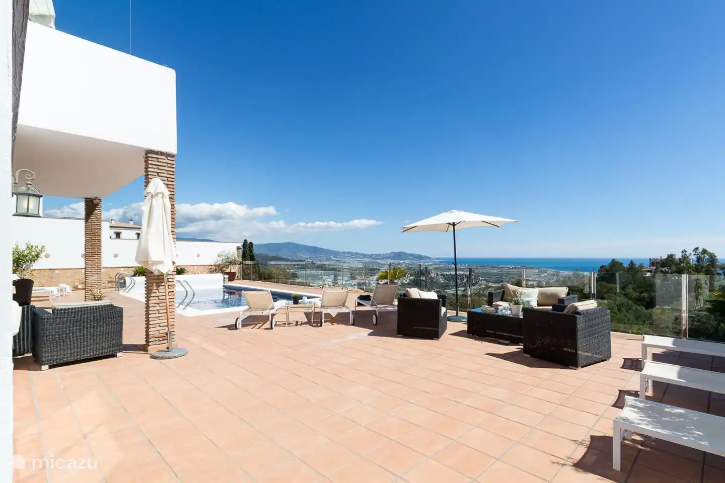 The villa has a large terrace