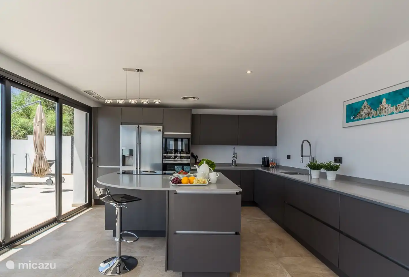 The modern kitchen is fully equipped