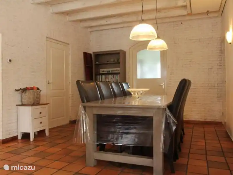 Dining room with 8 chairs.