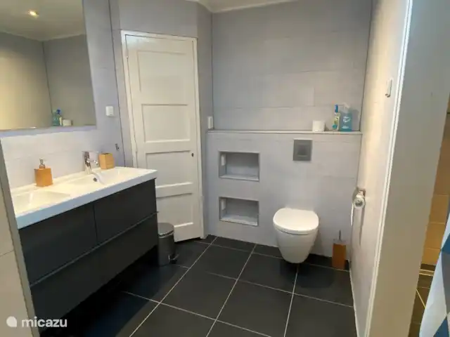 los coulisses en Países Bajos, Frise, Eastermar - casa vacacional Cuarto de baño con segundo aseo.