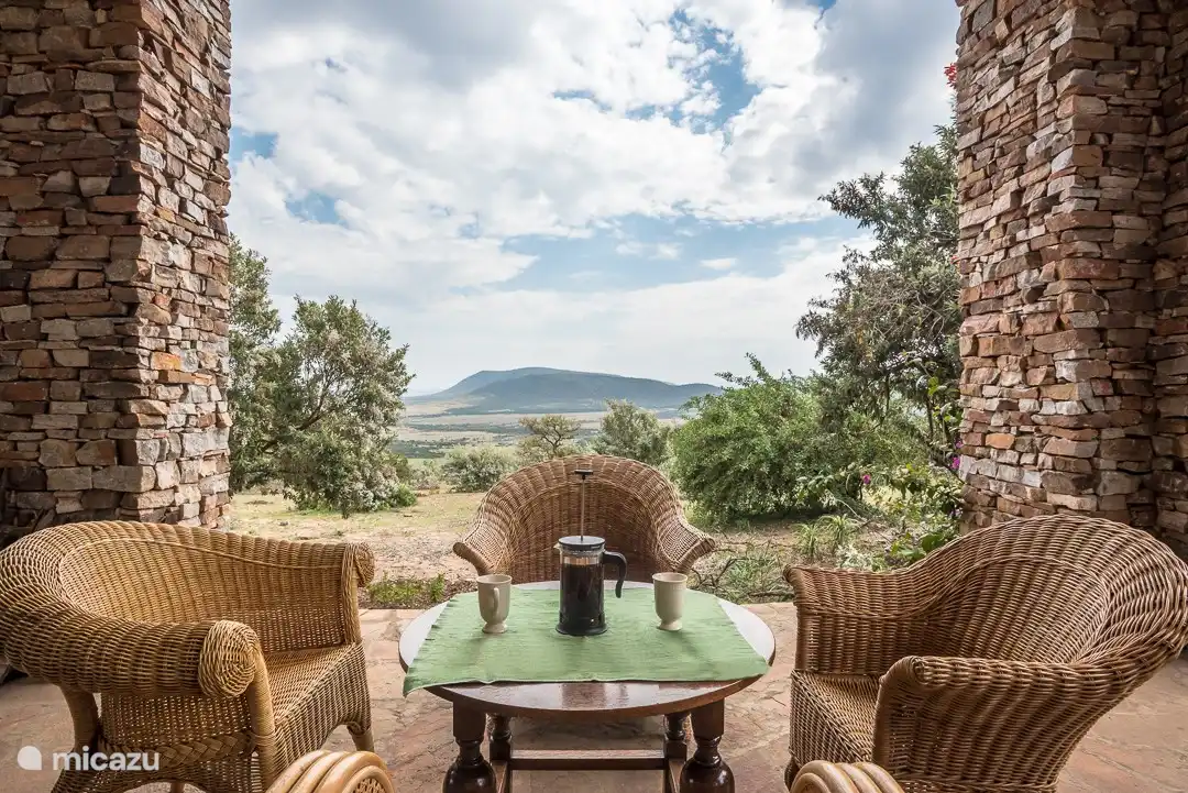 Blick von der Terrasse im Erdgeschoss