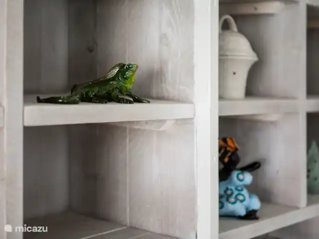 Bunita Blenchi huren in Curaçao, Banda Abou (west), Fontein - villa De kast in de woning met decoratie in de toonvakken