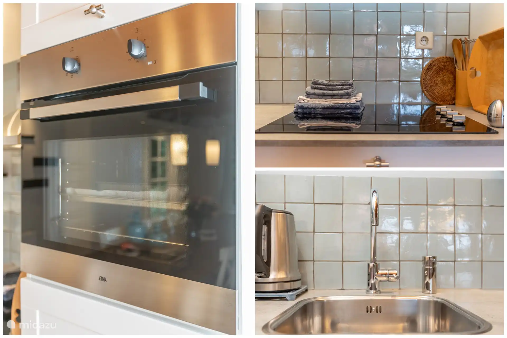 Schöne Küche mit Blick auf den Garten