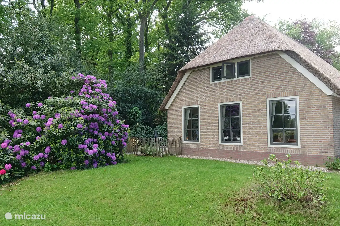 Dieses Foto zeigt ein Stück des Vorgartens (Mai 2020). Im Sommer blühen die Hortensien wunderschön! Im Frühjahr der große Rhododendron. So ist es zu jeder Jahreszeit schön.