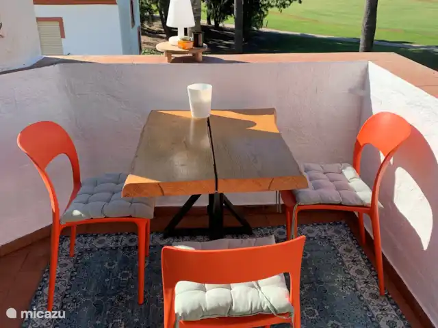 Location de Vacances Espagne, Costa del Sol, Mijas Golf, appartement - Maison Hoyo 16 Terrasse donnant sur de magnifiques palmiers