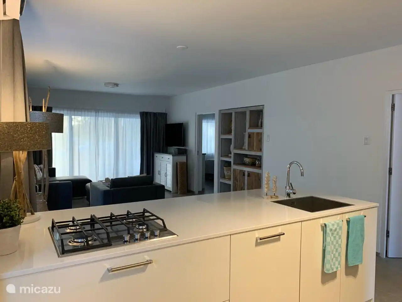 View from the kitchen to the living room