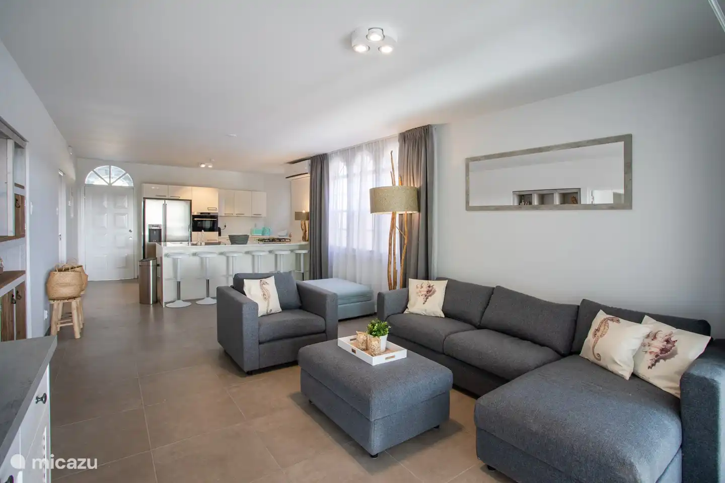 Living room with open kitchen