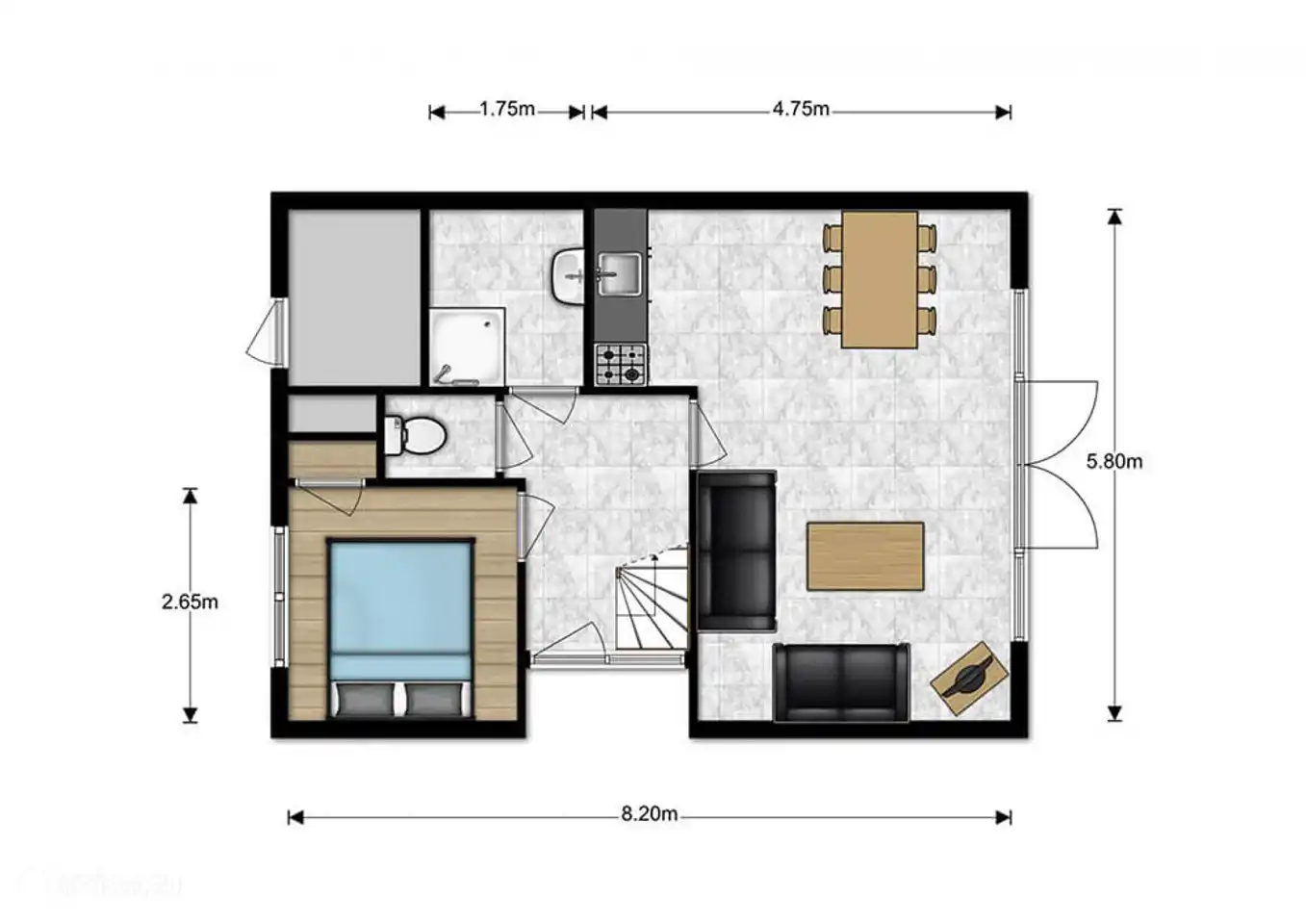 Der Grundriss des Erdgeschosses.