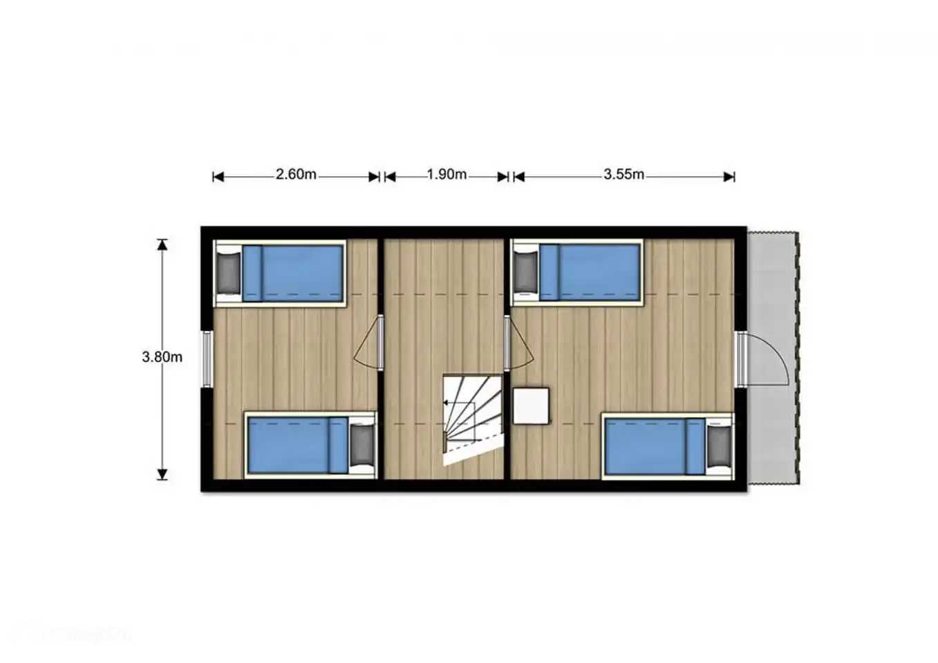 Der Grundriss des Obergeschosses.