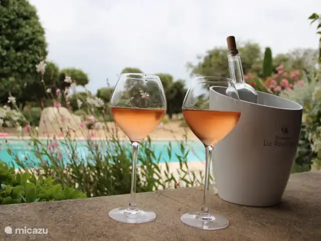 Location de Vacances France, Vaucluse, Saumane-de-Vaucluse, villa - Villa113 Domaine les Demeures du Luc Rosé à la piscine
