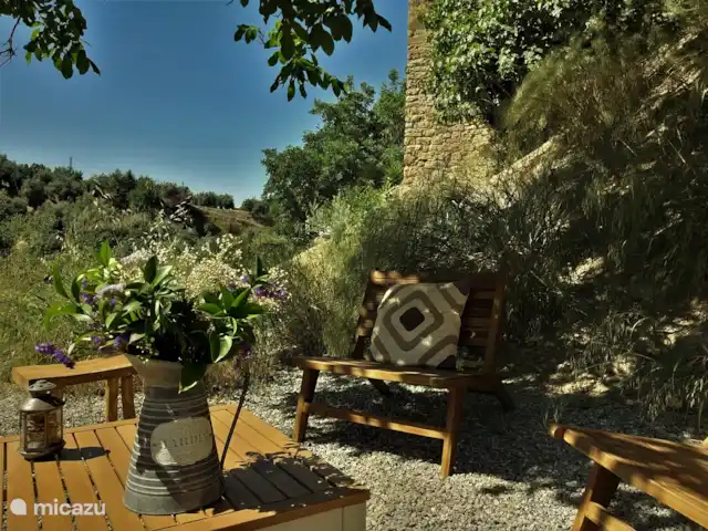 Casa Los Molinos dans la nature | Espagne, Andalousie, Montefrio - maison de vacances Terrasse de jardin avec transats