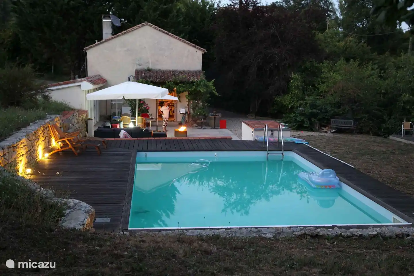 swimming pool in the evening