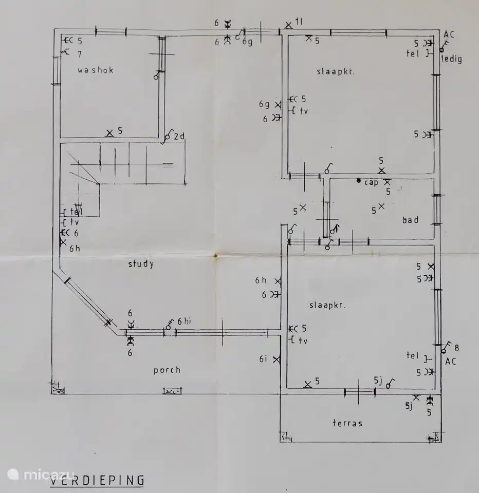 Grundriss der Villa; Obergeschoss