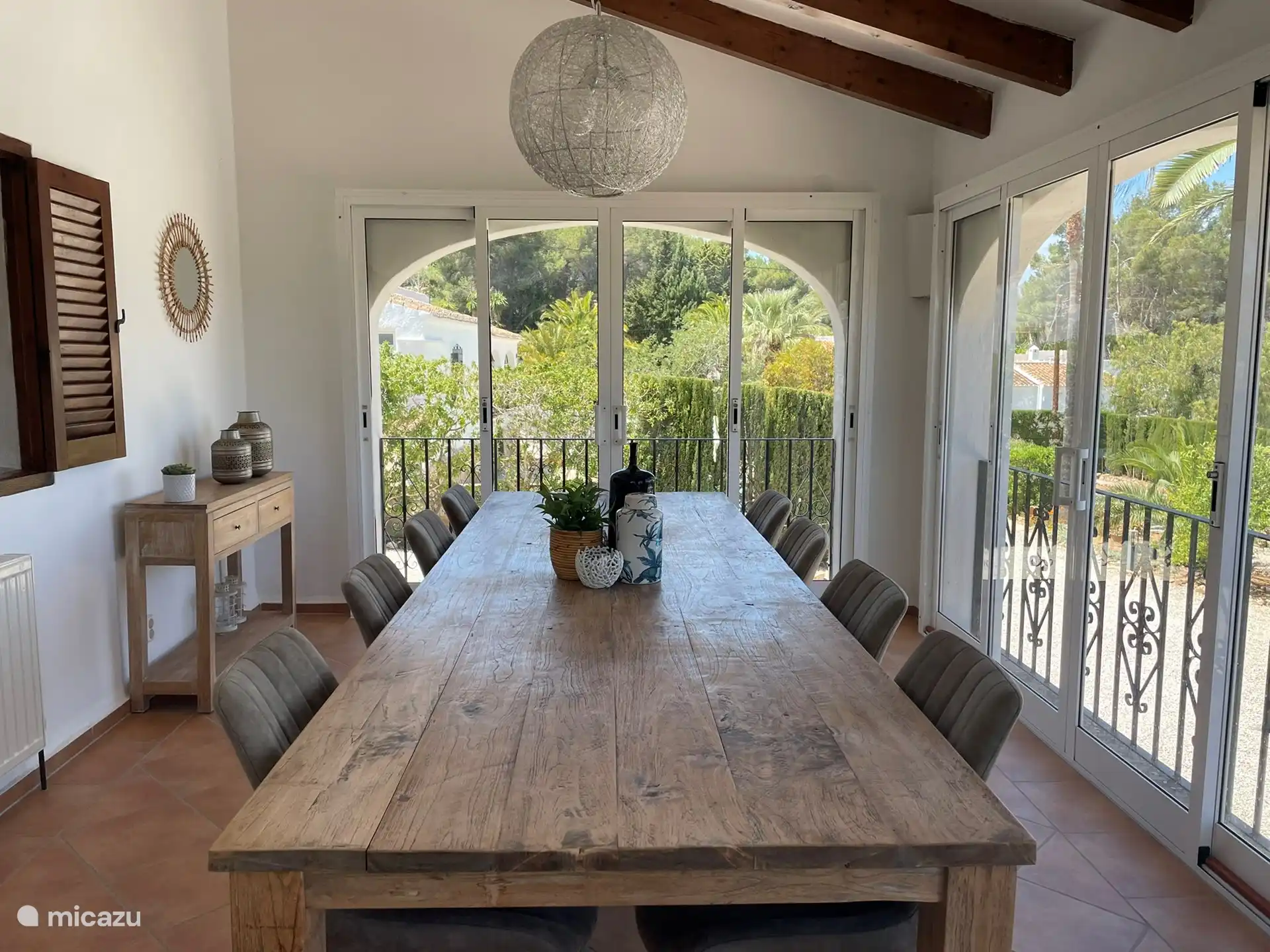 Dining table in garden room
