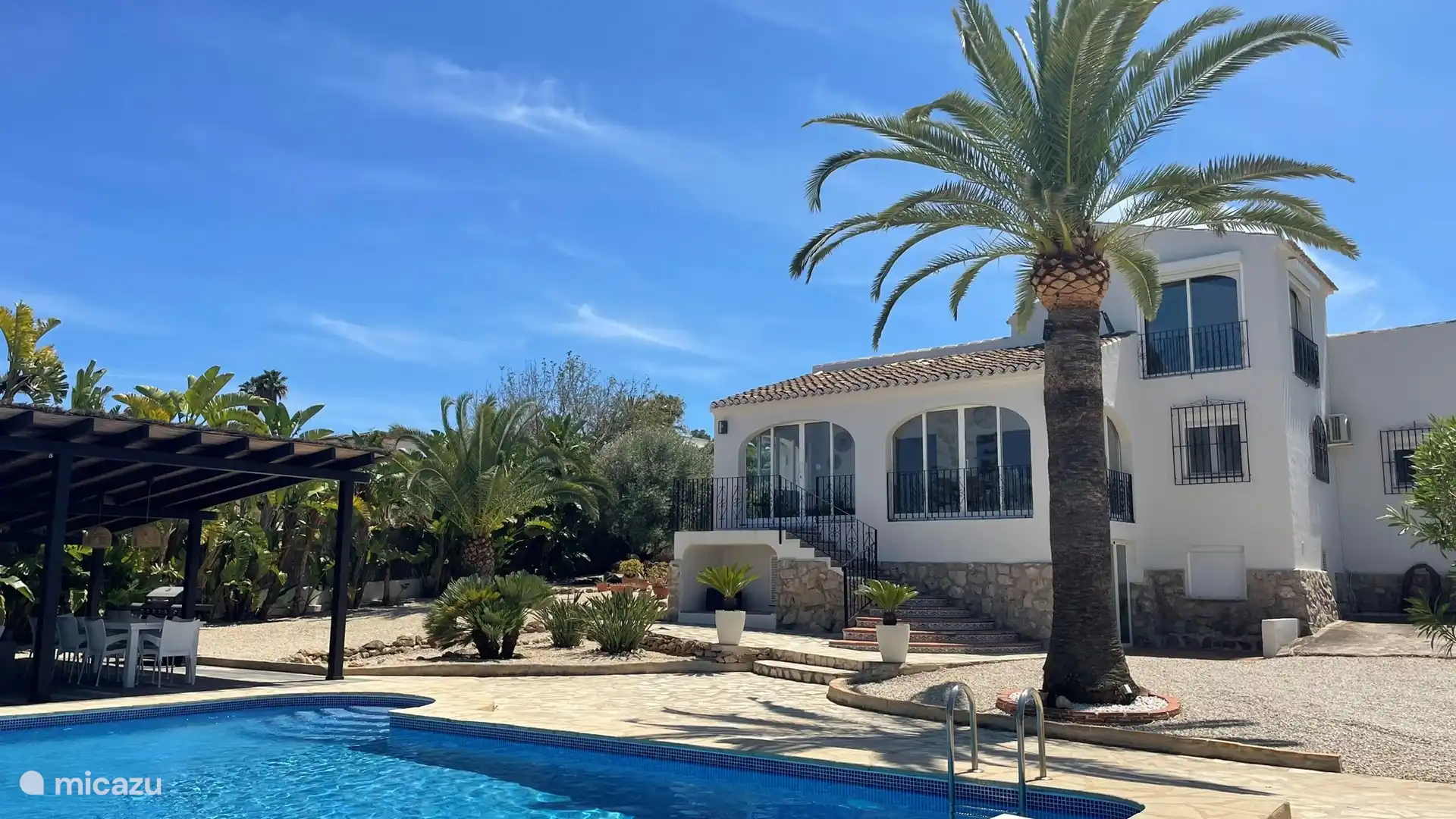 House and pool with ours beautiful palm