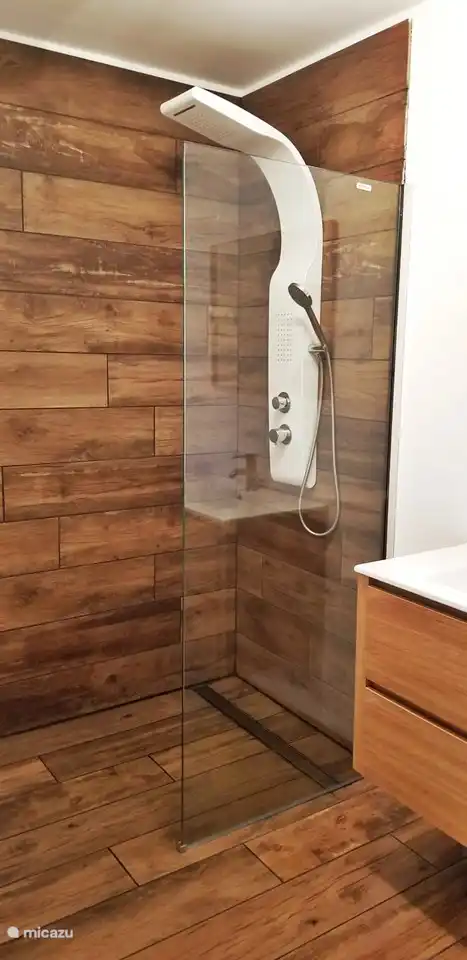 große moderne begehbare Dusche