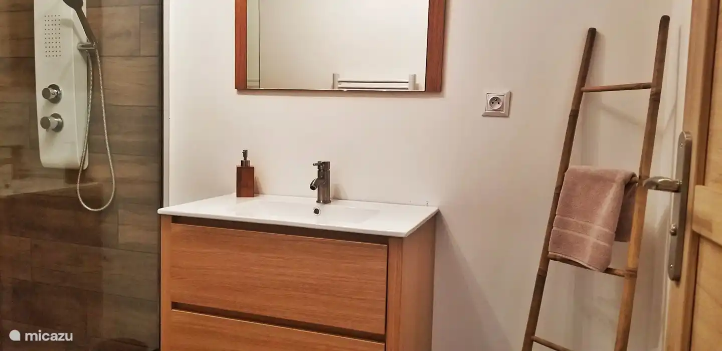 modernes Badezimmer mit ebenerdiger Dusche