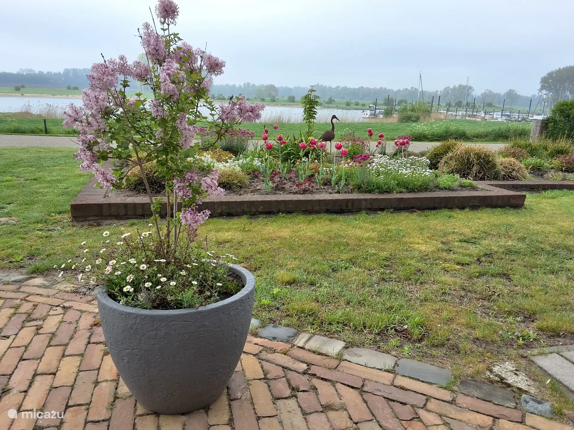 Unser Vorgarten mit Blick auf die Boote
