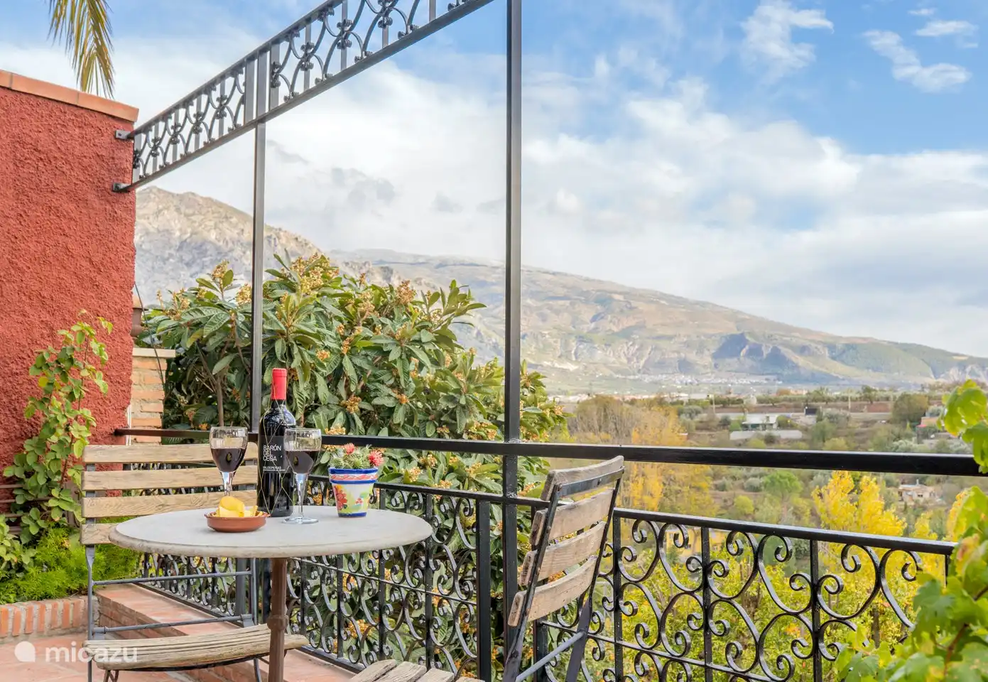 view of the mountains from the private terrace.