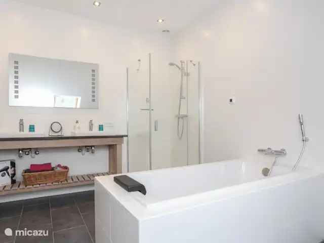 La Bergerie | France, Saône-et-Loire, La Grande-Verrière - maison de vacances Deuxième salle de bain également avec baignoire et douche et WC et double vasque