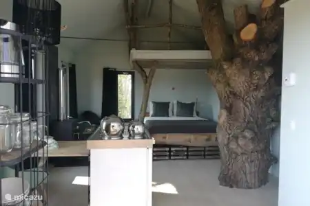 Vakantiehuis Frankrijk, Allier – blokhut / lodge Boomhuis Ransuil Interieur Boomhuis Ransuil
