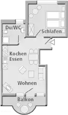 Aquí hay una descripción general del apartamento