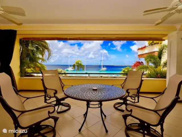 Plage Lechi | Bonaire, Bonaire, Kralendijk - appartement C'est vraiment une chambre avec vue Chaque jour cette vue ravissante sur votre propre terrasse !