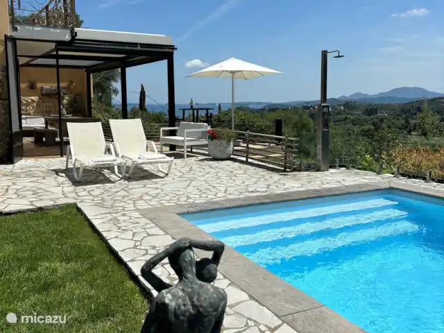 Spiti Espède | Grèce, Corfou, Agios Markos - maison de vacances Terrasse avec transats