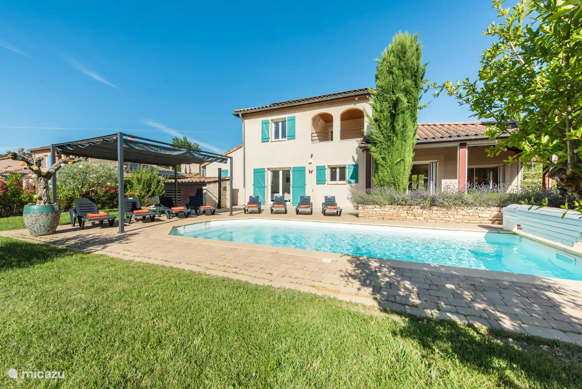 Apto para niños, Francia, Ardecha, Vallon-Pont-d'Arc, villa villafleur