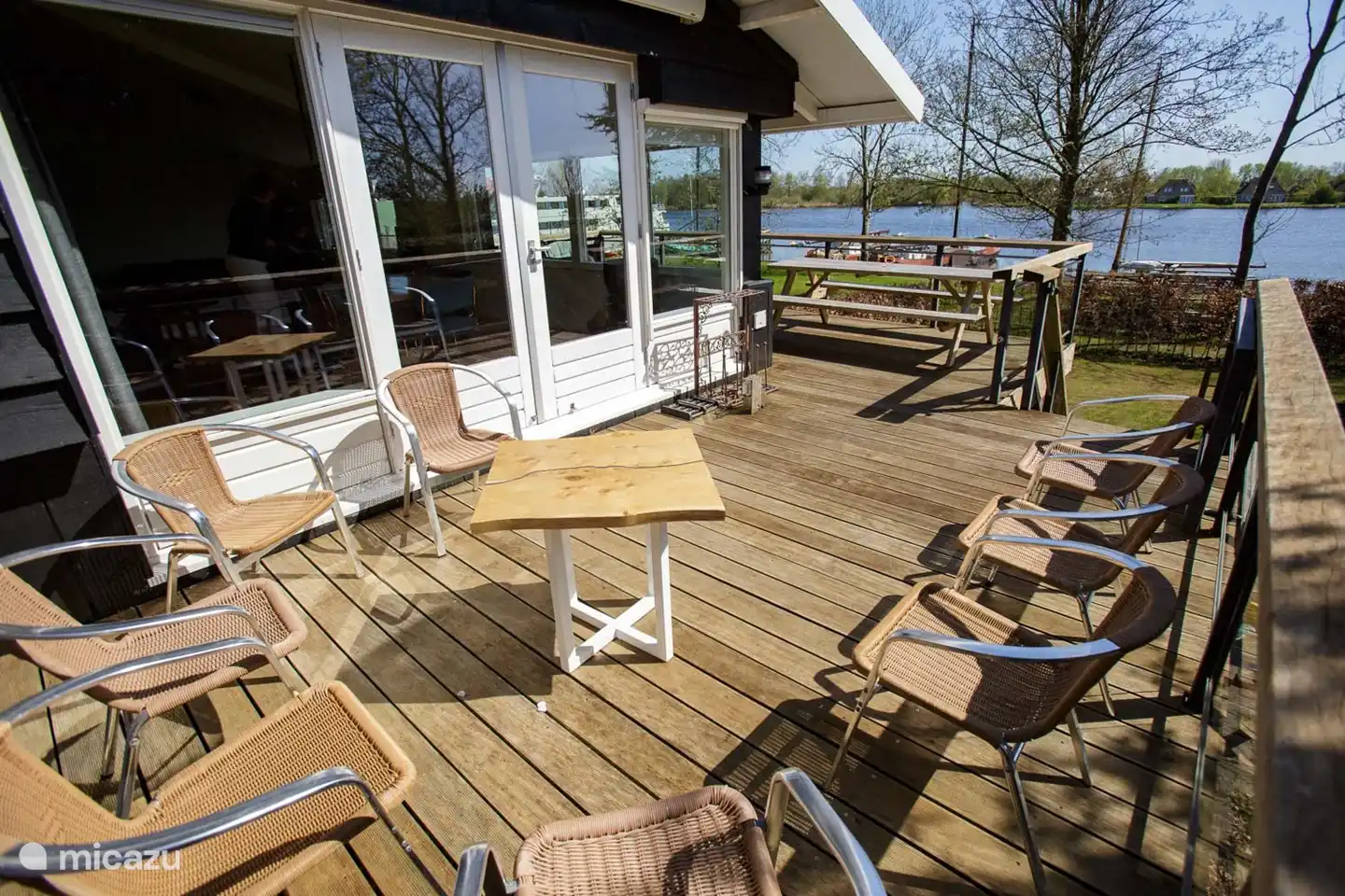 large terrace (on the first floor with magnificent view). South facing with three sitting areas and lots of privacy