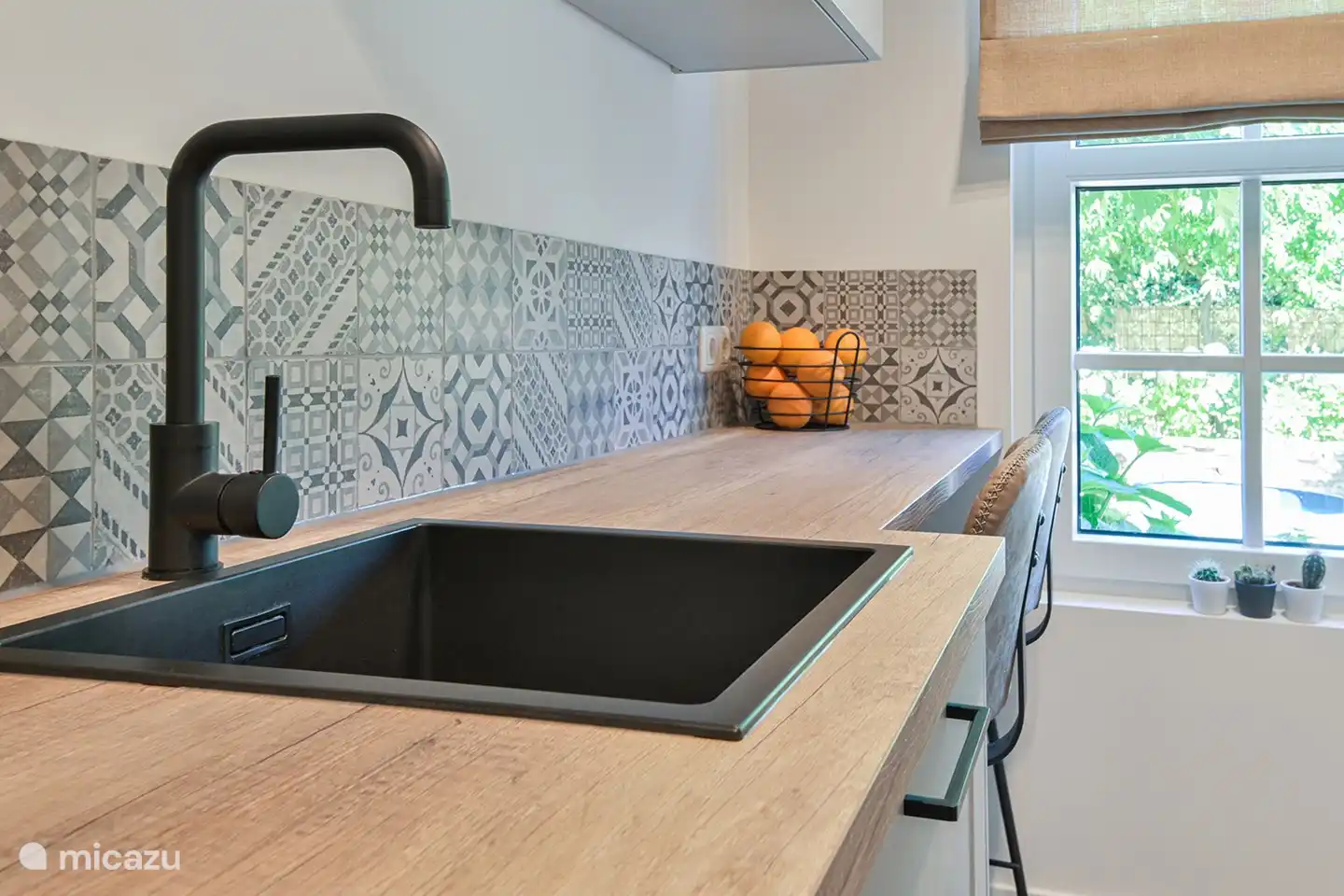 Enjoy a cup of coffee and look outside