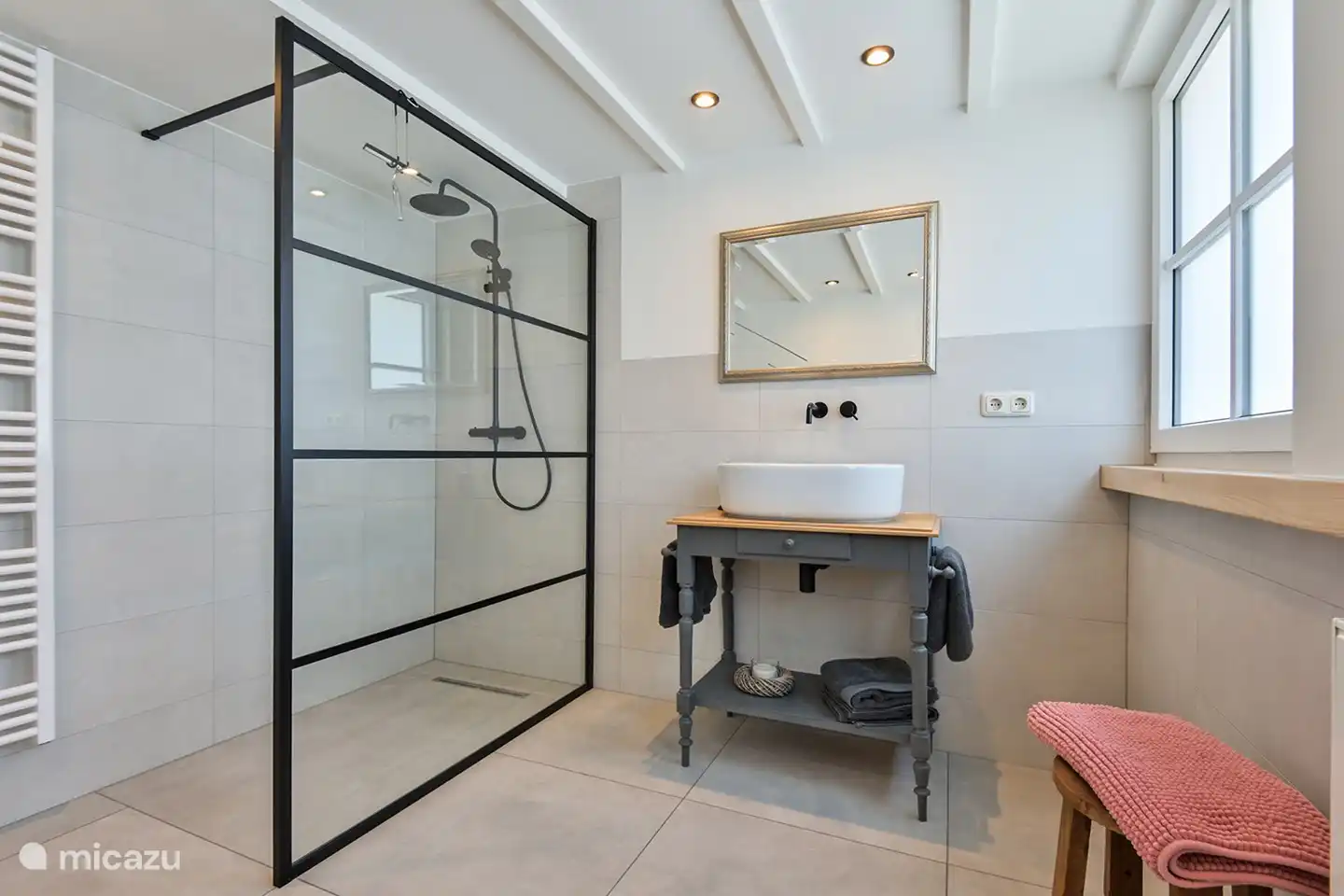 Relax in the spacious private bathroom