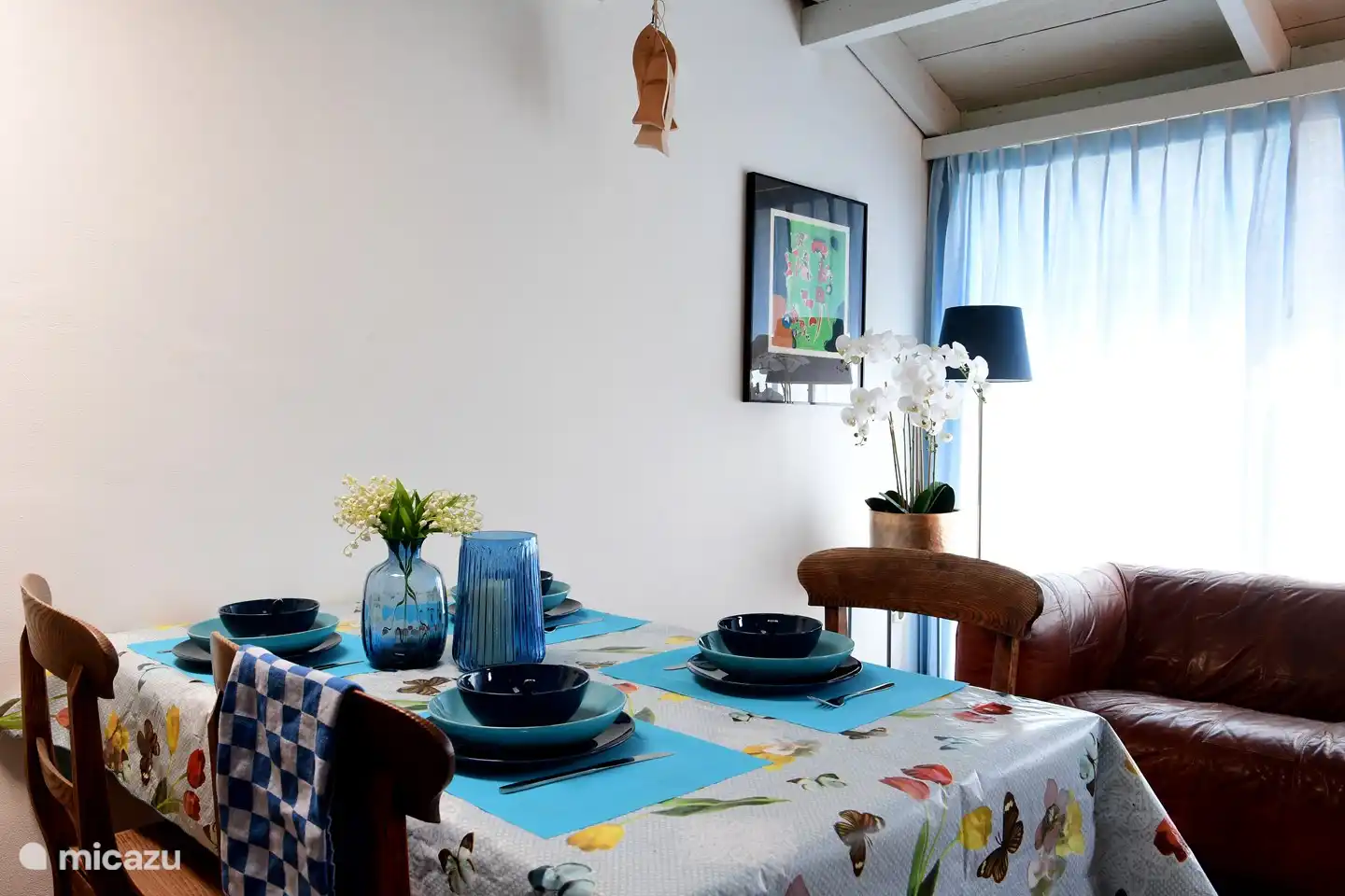 Breakfast table in the conservatory